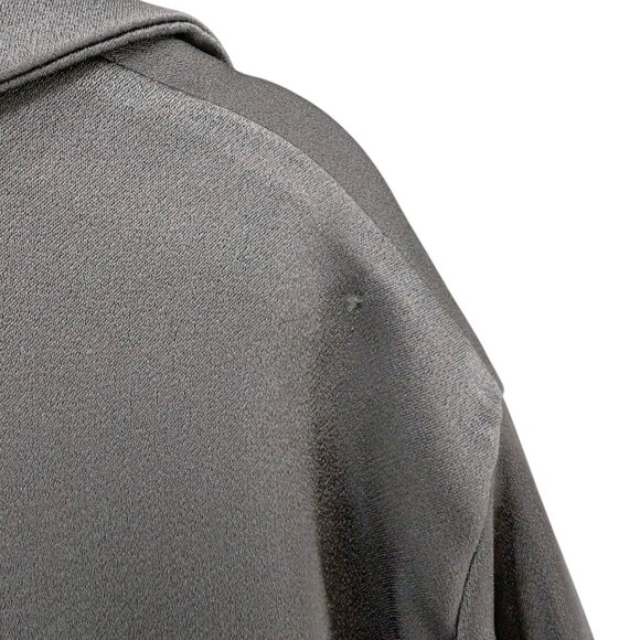 RTW Charleston Satin Blouse Womens Pewter Grey Long Sleeve Button Front Size XXL - Picture 10 of 10